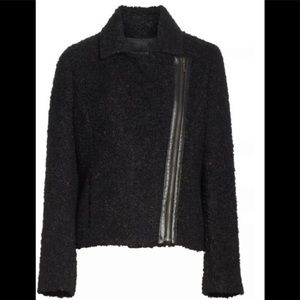 Eileen Fisher Curly Alpaca Asymmetrical Moto Jacket